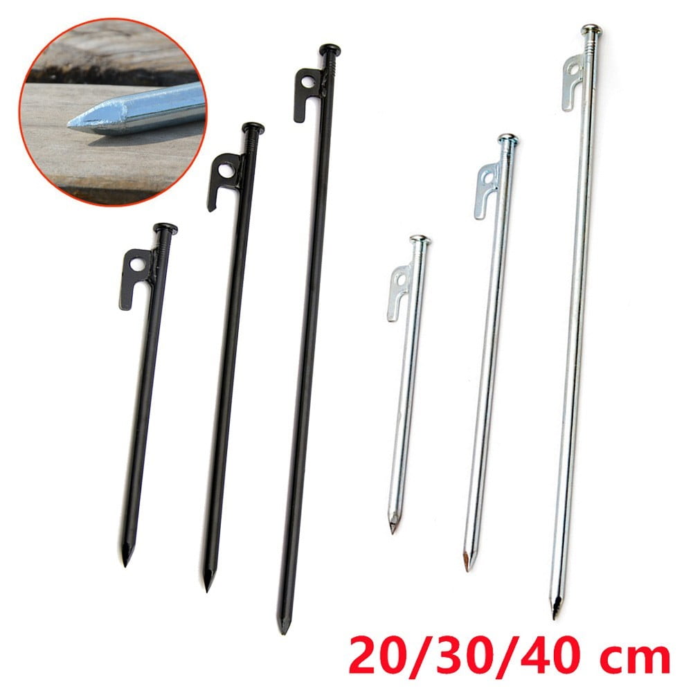 1x 20~40cm Heavy Duty Steel Metal Tent Canopy Camping Stakes Peg Ground Nail 4WD 