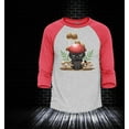 thumbnail image 2 of Shop4Ever Men's Mushroom Cat Cottagecore Raglan Baseball Shirt Medium Black/White, 2 of 4