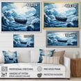 thumbnail image 4 of Designart "Surreal Seascape with Blue Boat" Coastal Framed Wall Art - Coastal Blue Coastal Boat Living Room Framed Canvas Art, 4 of 6
