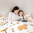 thumbnail image 4 of Erosebridal Brown Capybara Twin Comforter Sets,Cute Rodent Animals Bohemian Rainbow Bedding Set For Kids Teens Reversible 2pcs, 4 of 7