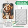 thumbnail image 3 of Brown Pit Bull Illustration Square Insulation Pads 2 Piece Heat Resistant 338 Degrees F Oven Mitts for Kitchen Table BBQ Microwave and Other Cooking Occasions, 3 of 7