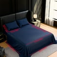 thumbnail image 3 of Todaioua Ensemble de Draps 4 Pcs en Microfibre Brossée, Infroissable, Résistant au Rétrécissement, Entretien Facile, Ensemble de Literie Complet avec Drap-Housse, Drap Plat, Taies d'Oreiller 96x81 Po, 3 of 9