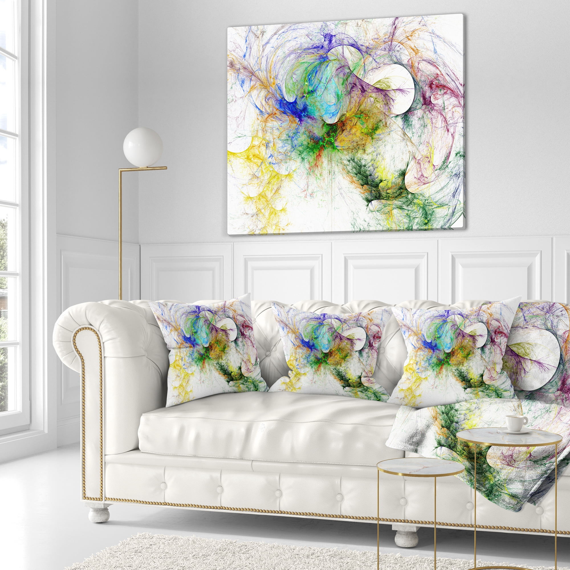 Designart Wings of Angels Purple - Abstract Throw Pillow - 18x18