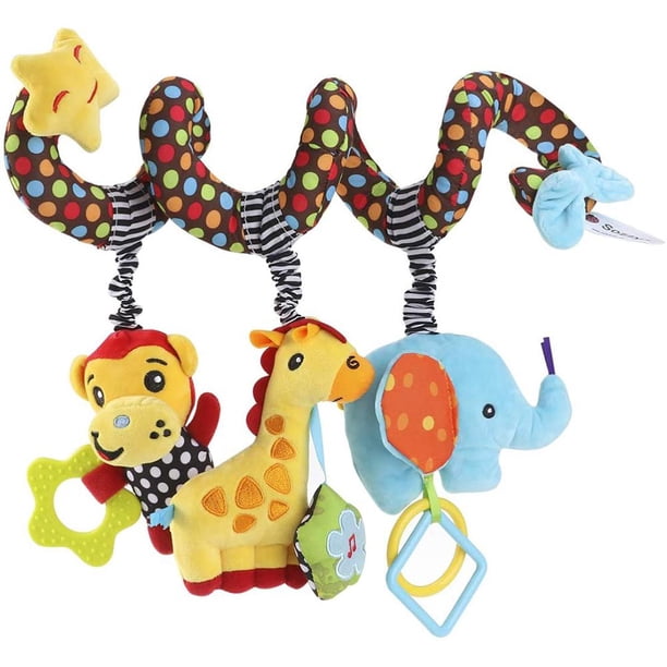 Cartoon Hanging Spiral Toys for Cradle Baby Wrap Around Spiral Pram Toy