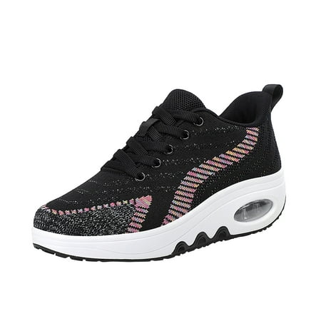 

Women Shoes Height Increasing Shoes Wedge Heel Thick-soled Rocking Platform Sneakers Casual Single Shoes Clearance Under $10