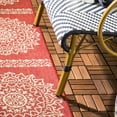 thumbnail image 4 of SAFAVIEH Beach House Lynette Medallion Indoor/Outdoor Runner Rug, Red/Creme, 2'2" x 12', 4 of 6