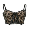 thumbnail image 2 of Female Vest  Lace Floral Sleeveless Spaghetti Strap Crop Tops Backless Camisole, 2 of 7