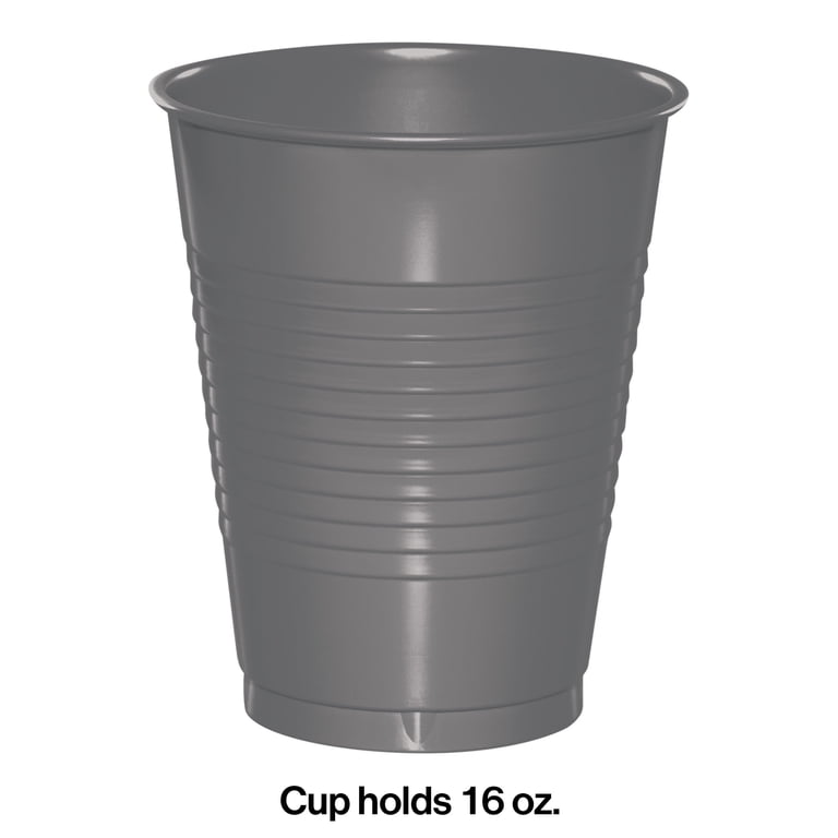 Glamour Gray 16 oz Plastic Cups for 20 Guests - Walmart.com