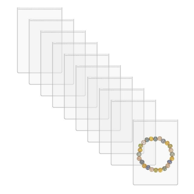 Uxcell 10Pcs Bolsas de Joyería, 6.3 x 9.4 Pulgadas Bolsas de Joyería con Cierre Autoadhesivo, Bolsa Transparente de Plástico con Cremallera
