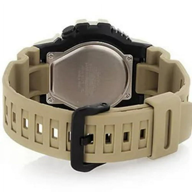 Casio Men's Analog-Digital World Time Watch, Beige - HDC700