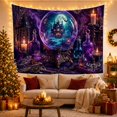 thumbnail image 3 of Crystal Ball with Haunted House and Full Moon, Eerie Gothic for Goth Decor Fans, Mystical Home Decor, Halloween Gift, Tapestry Wall Hanging for Bedroom and Dorm, 3 of 7