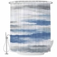 thumbnail image 2 of Blue Gray White Waterproof Fabric Shower Curtain,Modern Abstract Mottled Aesthetic Waterproof Fabric Shower Curtain for Bathroom Curtains Bathtubs Hotel Shower Curtains with 12 Hooks Extra Long 72x96, 2 of 8