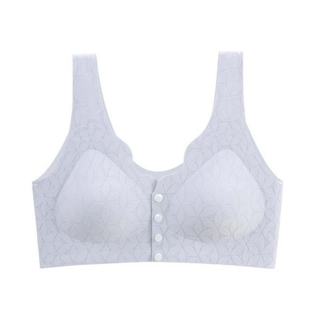 LLYWEY Bras for Women Clearance Front Closure Bras Seniors Ladies Bralette Bra Style-1204 Women s Plus Multiway Bra Feature Adult Female T-Shirt Sports Bras Gray 42B