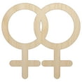 thumbnail image 1 of Doubled Female Sign Lesbian Gender Symbol Wood Shape Unfinished Piece Cutout Craft DIY Projects - 4.70 Inch Size - 1/8 Inch Thick, 1 of 7