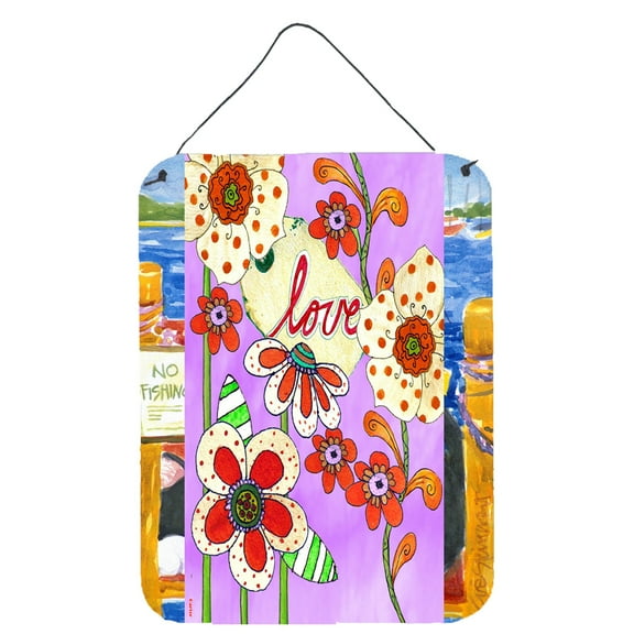 Carolines Treasures PJC1039DS1216 Love is Blooming Valentines Day Wall or Door Hanging Prints 12x16 multicolor