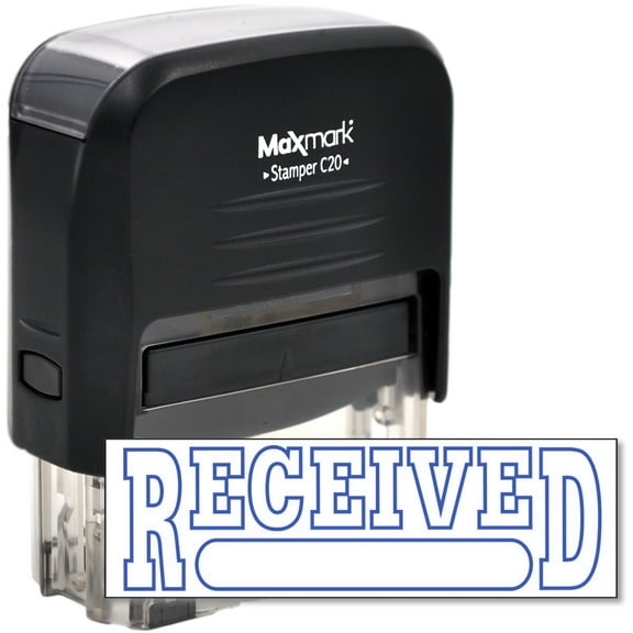 Self Inking Rubber Stamp with Blue Ink (RECEIVED)