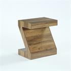 Demi Bonn Z-Shaped End Table, Wooden Sofa Side Table Nightstand for Hallway, Bedroom, Living Room, Brown