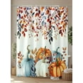 thumbnail image 4 of Fall Shower Curtain Pumpkins Eucalyptus Leaves Shower Curtains for Bathroom Thanksgiving Decor, Waterproof Polyester Shower Curtain Set with Hooks, Stall Long Size 54"x78" Berry Leaf, 4 of 6