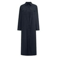 thumbnail image 5 of VSSSJ Casual Dresses for Women Long Sleeve Turndown Collar Solid Color Button Down Loose Comfy Flowy Maxi Shirt Dress with Pockets Navy XL, 5 of 6