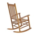 thumbnail image 6 of Outsunny Outdoor Rocking Chair, High Back Wooden Rocker, Slatted, Natural, 6 of 9