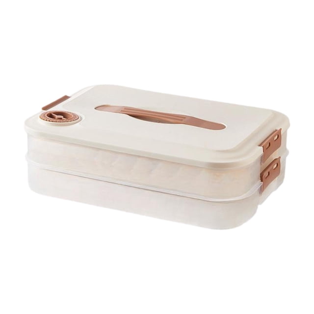 Tnarru Food Storage Container Dumpling Storage Box Reusable Freeze Box Food Preservation Box Refrigerator Organizer for Snack Fridge Double