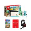 Nintendo Switch Console 32GB Special Animal Crossing: New Horizons Edition + Pokemon Snap for Nintendo Switch + Nyko Core 80801 Wired Gaming Headset + Nintendo Switch Online Family Membership 12 Month