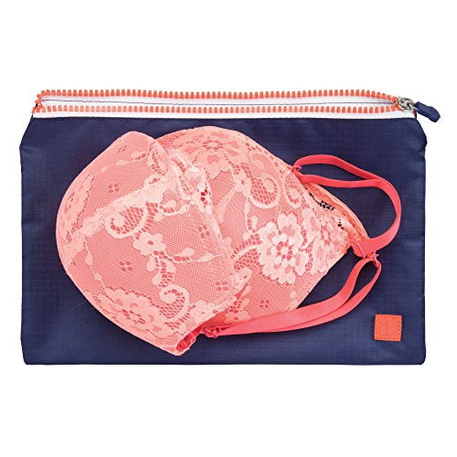 iDesign Packing Pouches (Set of 3) Navy/Orange Travel Bag