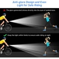 thumbnail image 3 of Luces para bicicleta, potente juego de luces LED para bicicleta recargables por USB, delanteras y traseras, luz para bicicleta impermeable con 5 modos, faro para bicicleta de montaña, bicicleta híbrid, 3 of 5