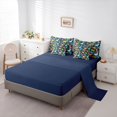 thumbnail image 5 of Feelyou Rainbow Cartoon Dinosaur Twin Bedding Sets for Boys Girls, Vibrant Prehistoric Wildlife Bedding Comforter Set, Blue, Blue Reversible, 7pcs, 5 of 7