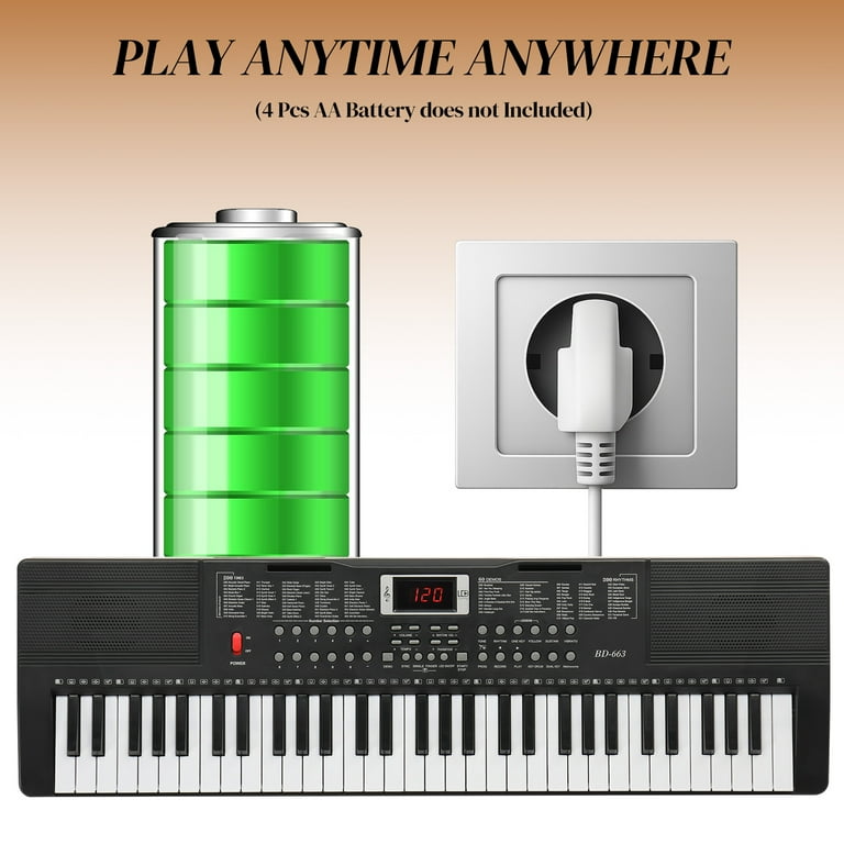 Ktaxon 61 Keys Keyboard Piano with Lighted Keys, Z-Stand, Piano