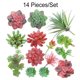 thumbnail image 3 of Bewildely Suculentas falsas, accesorios para fotos, plantas decorativas simuladas, bonsái, decoraciones para el hogar, patios, césped, maceta, SET0836 Flores artificiales SET0822 PAQUETE DE 14 Bewildely HA060204-09B, 3 of 6