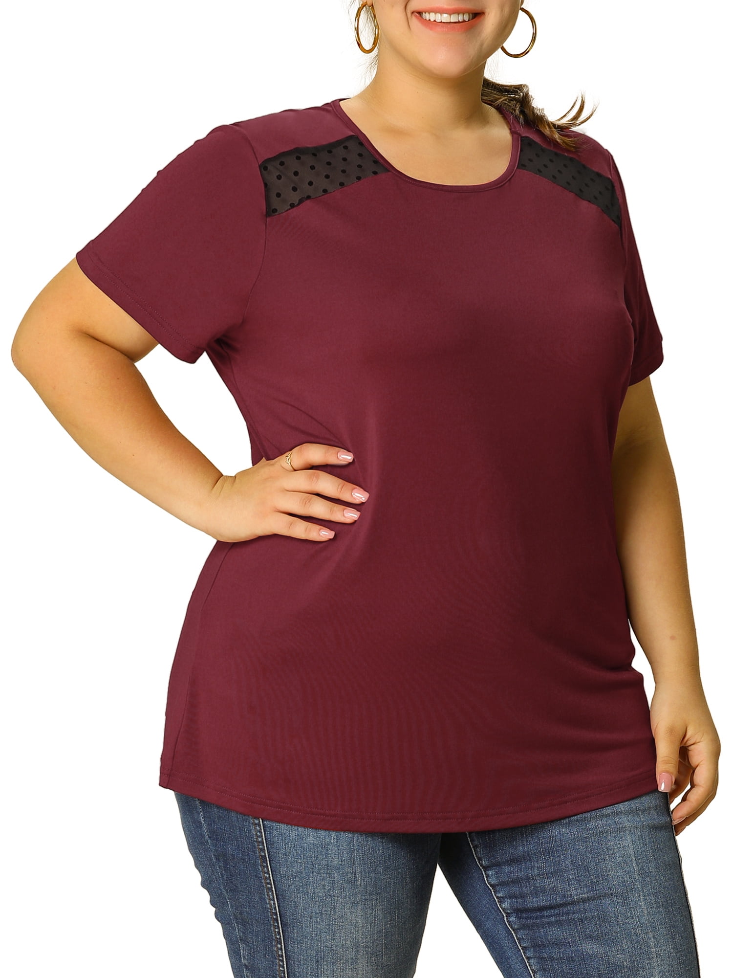 burgundy lace top plus size