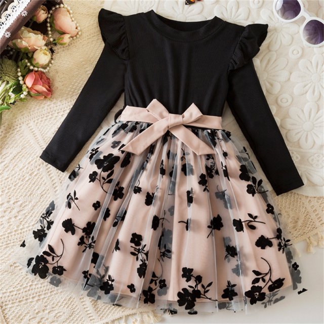LOVZFMLL Robe d'Été à Manches Courtes Col Rond Couleur Unie pour Filles