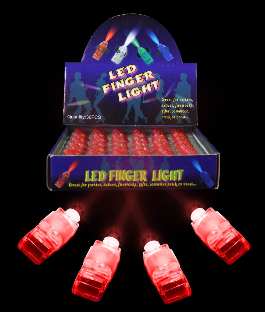 36 Pieces LED Light Up Finger Lights in Bulk Party Favor Red