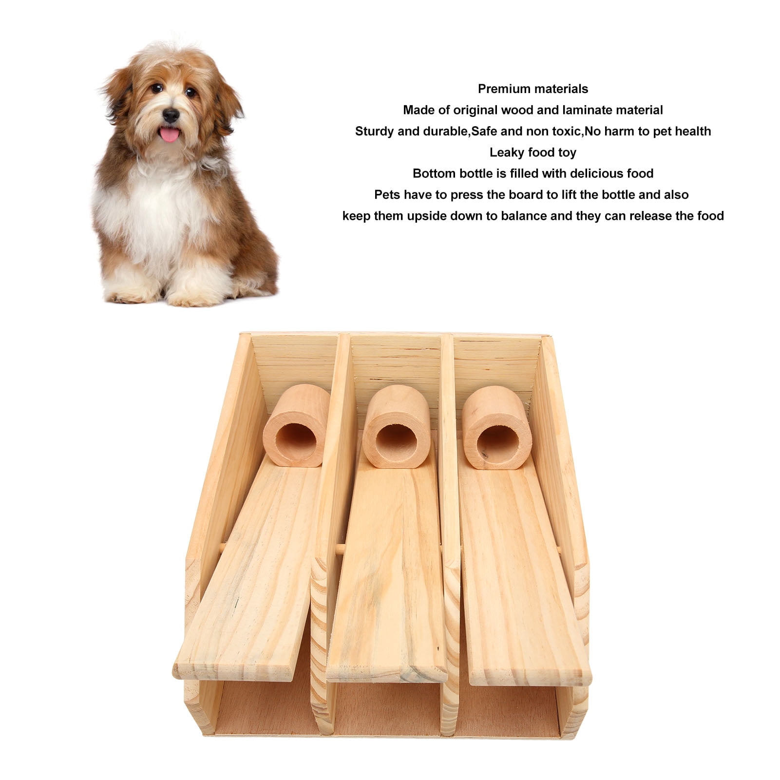 YAHHU Dog Puzzle Foraging Toys Fun Interactive IQ Training Pet Wooden Dispenser (11.81 inches / 30 cm)