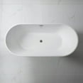 thumbnail image 3 of Woodbridge 71" Acrylic Freestanding Bathtub Contemporary Soaking Tub with Brushed Nickel Overflow and Drain,White Tub, 3 of 5