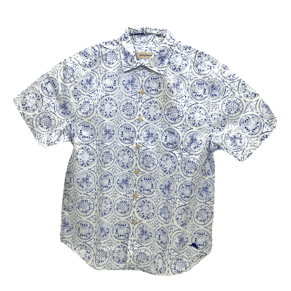 Tommy Bahama Men's Short Sleeve Floral Camp Shirt in Continental, Medium