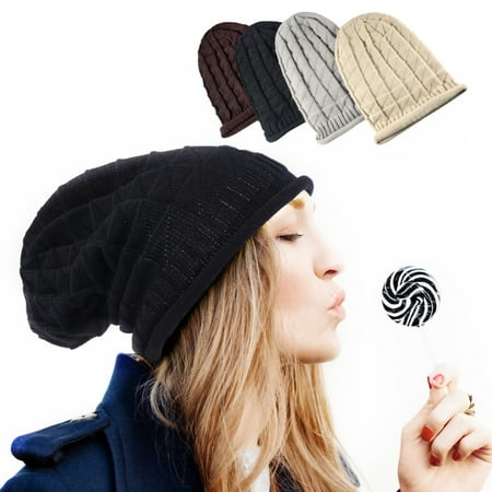 Mens Triangle - Beanie Hat for Men and Women by Zodaca Winter Oversized Triangle Pattern Baggy Crochet Knit Cap Warm