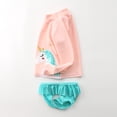 thumbnail image 4 of HAWEE Little Girls Two Pieces Rash Guard Swimsuit Set Long Sleeve Print Bikini Bathing Suit UPF50+ Beach Swimwear, 4 of 4