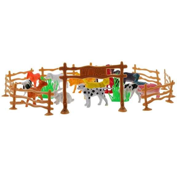 GAXIRE 28-Piece Farm Animal Toy Figurine Set in Various Colors for Kids Ages 3-6, Ideal Birthday Gift for Children