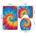 thumbnail image 3 of Colorful Rainbow Tie Dye Spiral Pattern Bathroom Rugs Sets 3 Piece,Toilet Cover Set,Absorbent Non Slip Bathroom Mats Sets with U-Shaped Contour Rug Toilet Rug Set, 3 of 5