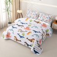 thumbnail image 3 of Manfei Marine Seal Whale Quilt King, Gray Stripes Lines King Coverlet Set, Purple, 3-Piece, 1 Bedspread and 2 Pillowcases, 3 of 7