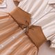 thumbnail image 4 of Vestido Formal de Manga Corta Vestido de Malla de Solapa de Color Sólido para Niños con Mangas Hinchadas Y Falda en Capas, Cintura de Contraste con Arco, Casual Y Cómodo para Niños de Mediano a Grande, 4 of 7
