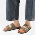 thumbnail image 6 of Pennysue Women's Cork Footbed Slide Sandals Light Brown Adjustable Buckle Slipper Shoes with Arch Support 6M, 6 of 7