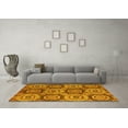 thumbnail image 3 of Ahgly Company Machine Washable Indoor Square Oriental Yellow Modern Area Rugs, 7' Square, 3 of 4