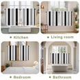 thumbnail image 6 of Black Gray Striped Kitchen Curtains, Farmhouse Stripe Art Light Filtering Window Curtain Panels, 2Pcs Rod Pocket Window Treatments Set for RV Dining Room Study Room 42x54 Inches, 6 of 9