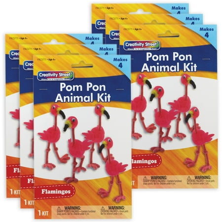 UPC: 0194629122295 | Creativity Street Pom Pon Animal Kit Flamingos 2 x 2.75 x 5.25 4 Flamingos Per Kit 6 Kits