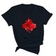 thumbnail image 2 of Camisetas de Manga Corta para Mujeres Canadá Día Hoja de Arce Impresión Básica de Verano Tee, Cuello Redondo Camiseta Casual, 2 of 3
