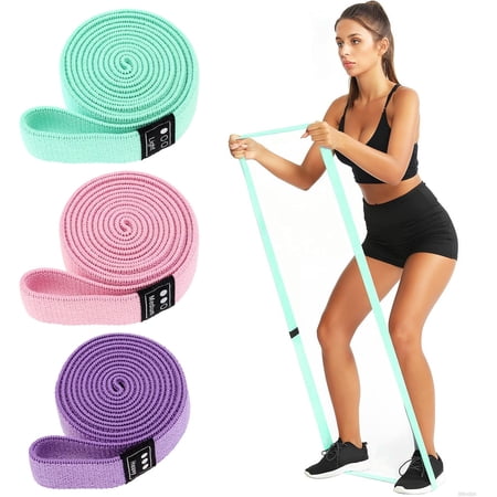 Fabric Resistance Bands - 3-Pack Set, 200CM Cloth Exercise Bands for Home Workout Strength Training, Yoga & Pilates | with Storage Bag ﻿