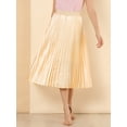 thumbnail image 5 of MODA NOVA Junior's Elastic Waist Party Metallic Accordion Pleated Midi Skirt, 5 of 5
